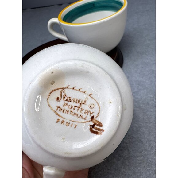 Stangl Pottery Fruit Cups Set of 2 with Floral Design Vintage - Picture 6 of 14